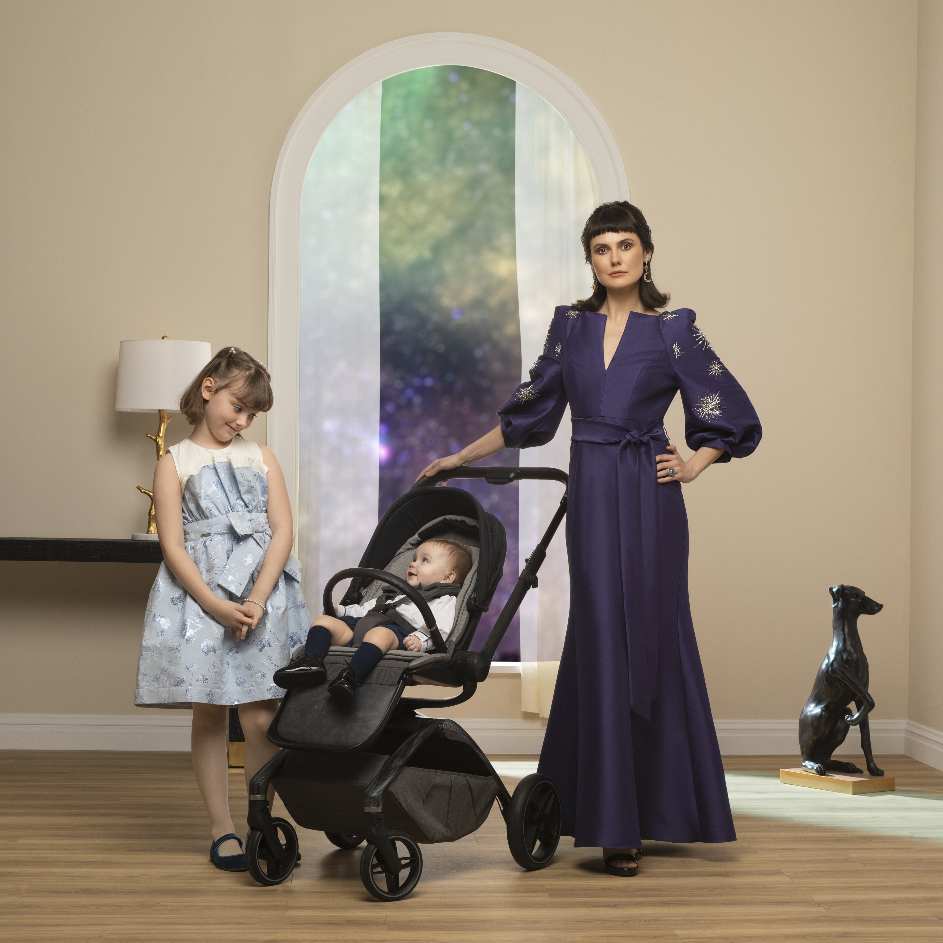 Tana 360° Rotating Modular Stroller with Carriage Accessory in Onyx Heritage