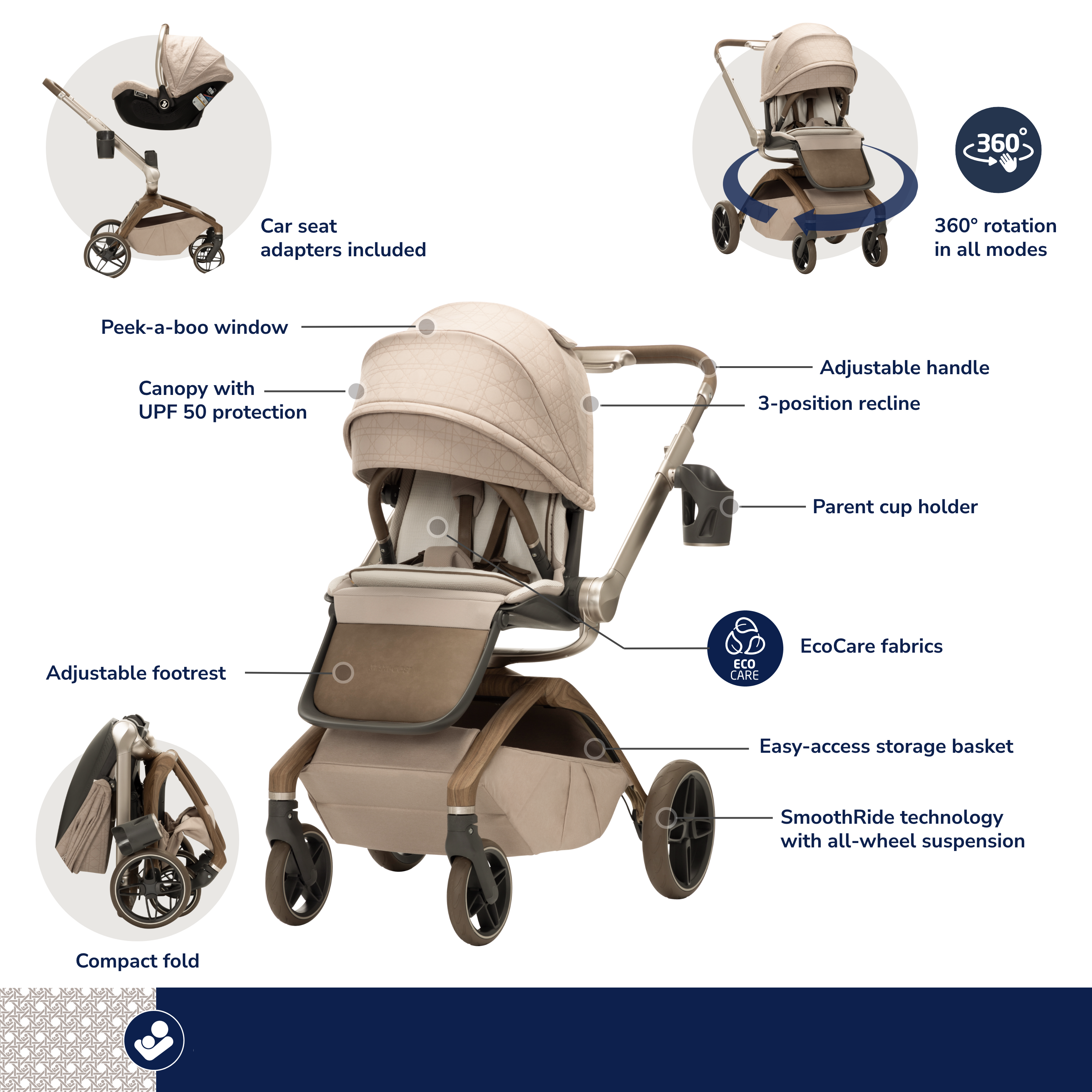 Tana 360° Rotating Travel System with Peri™ 180° in Natural Heritage