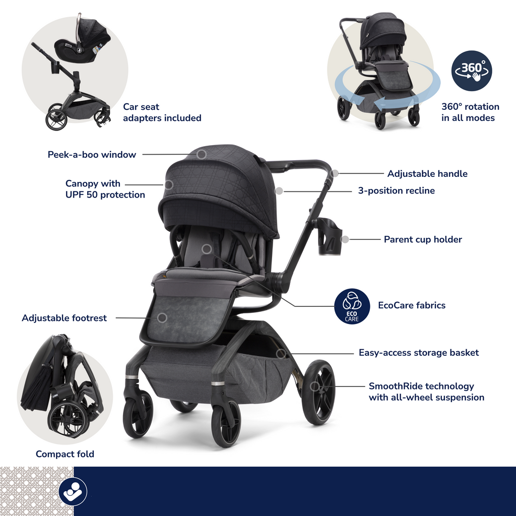 Tana 360° Rotating Travel System with Peri™ 180° in Onyx Heritage